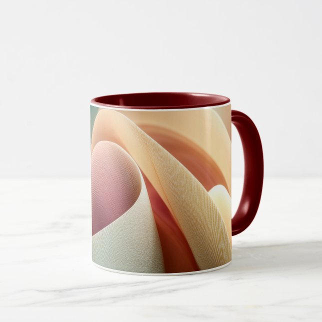 Taza Cortinas abstractas con flujo de gradiente pastel (Anverso derecho)