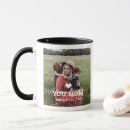Taza Corto corazón te ama la foto del Día de la Madre