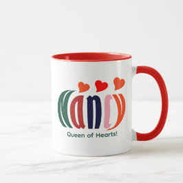 Taza Corto nombre y corazón de "Nancy" colorido y perso