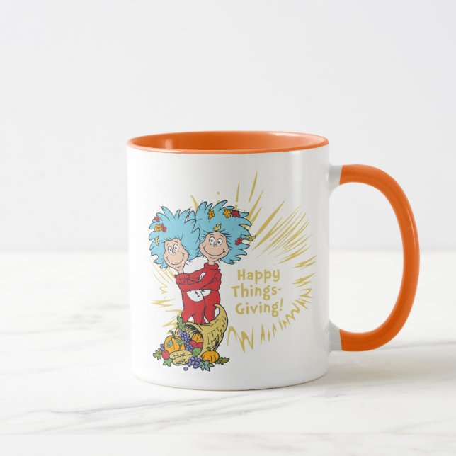 Taza ¡Cosa Uno Dos Cosas Felices! (Derecha)