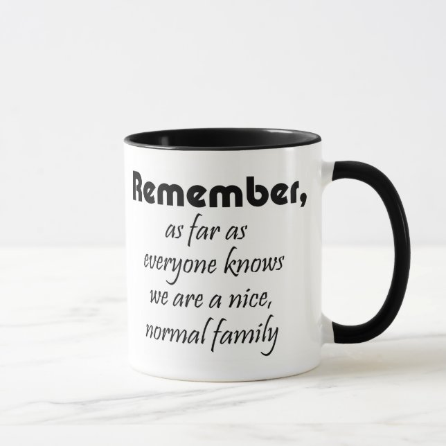 Taza Cosas divertidas de la familia citas regalos café  (Derecha)