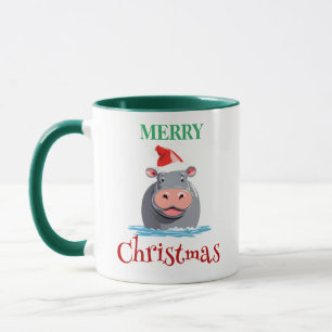 Taza Cosas divertidas de Safari Vestido HIPPO Santa Nav
