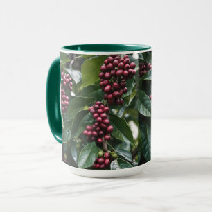 Taza **"Cosecha en flor: granos de café en el árbol"**