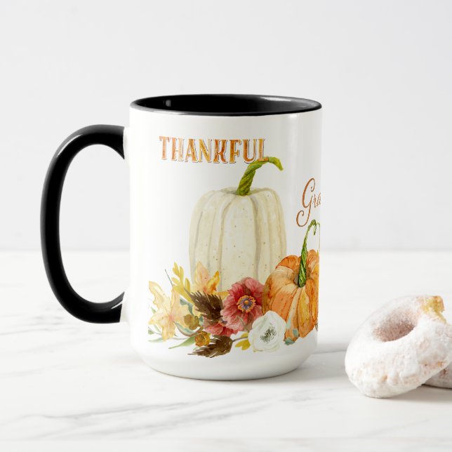 Taza Cosecha otoño Decoración estacional del hogar colo (Con donut)
