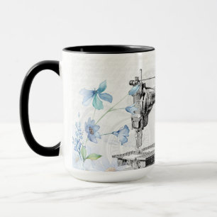 Taza coser-coser-coser-aguja Latte Mug