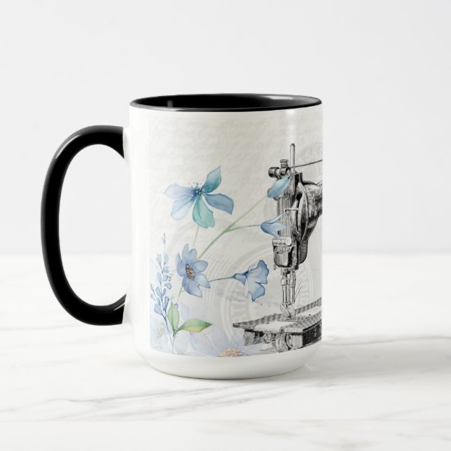 Taza coser-coser-coser-aguja Latte Mug (Izquierda)