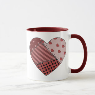 Taza Cosido junto corazón del remiendo