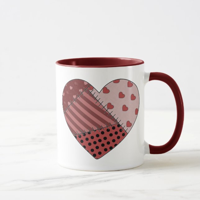 Taza Cosido junto corazón del remiendo (Derecha)