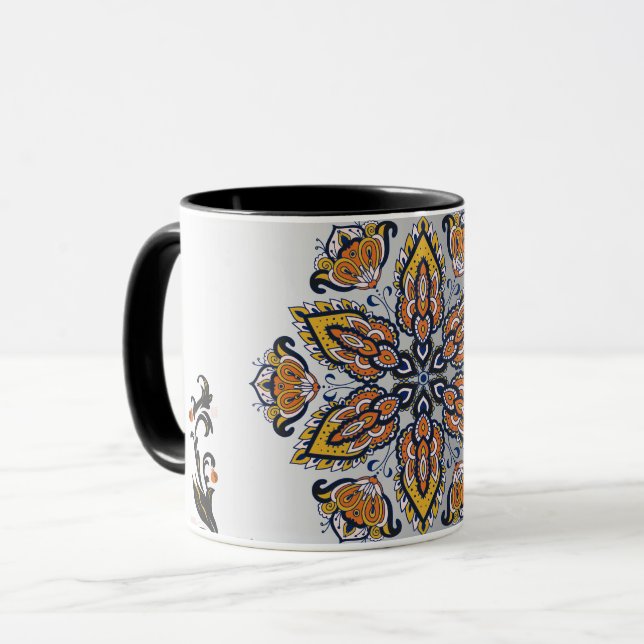 Taza Cosmic Blossom – Mystical Mandala Design (Anverso izquierdo)