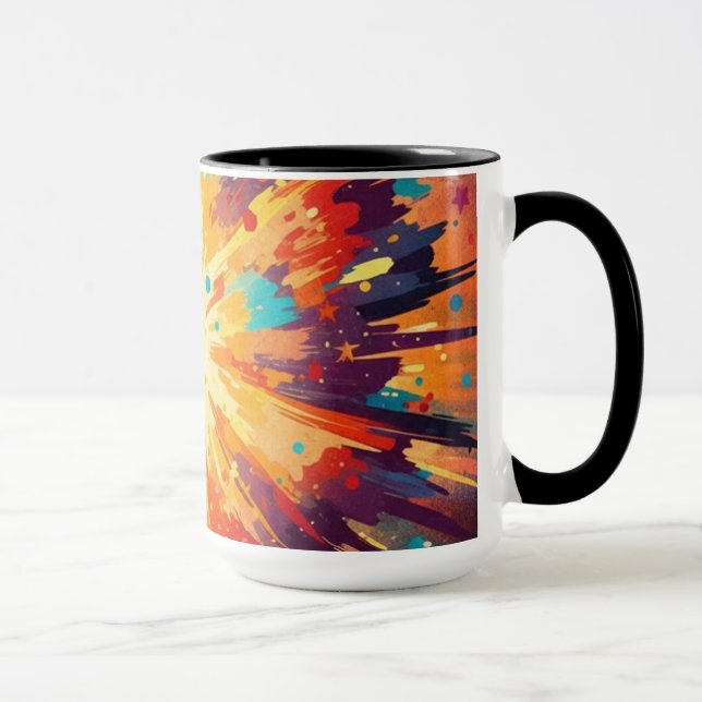 Taza Cosmic Burst Abstract Splatter Art (Derecha)