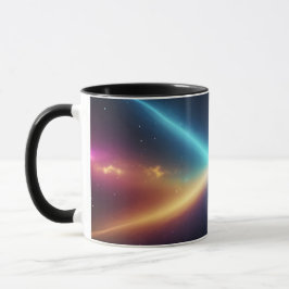 Taza Cosmic Light Collision Glowing Space Abstract