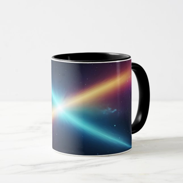 Taza Cosmic Light Collision Glowing Space Abstract (Anverso derecho)