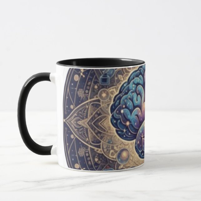 Taza Cosmic Mind Mandala – Abstract Brain Art (Izquierda)