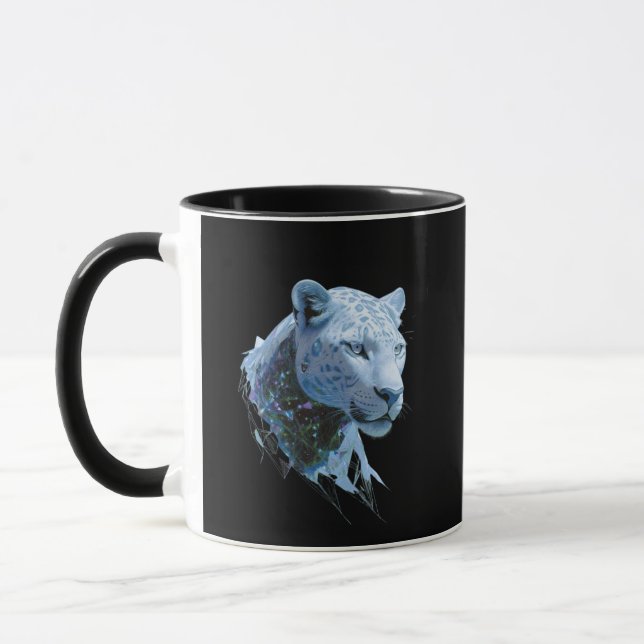 Taza Cosmic Snow Leopard Abstract Art (Izquierda)