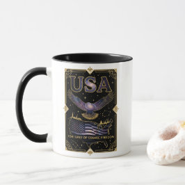 Taza Cosmic USA Eagle Celestial Map Art