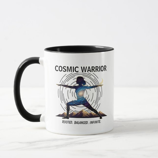 Taza Cosmic Yoga Warrior | Galaxy Body Pose (Izquierda)