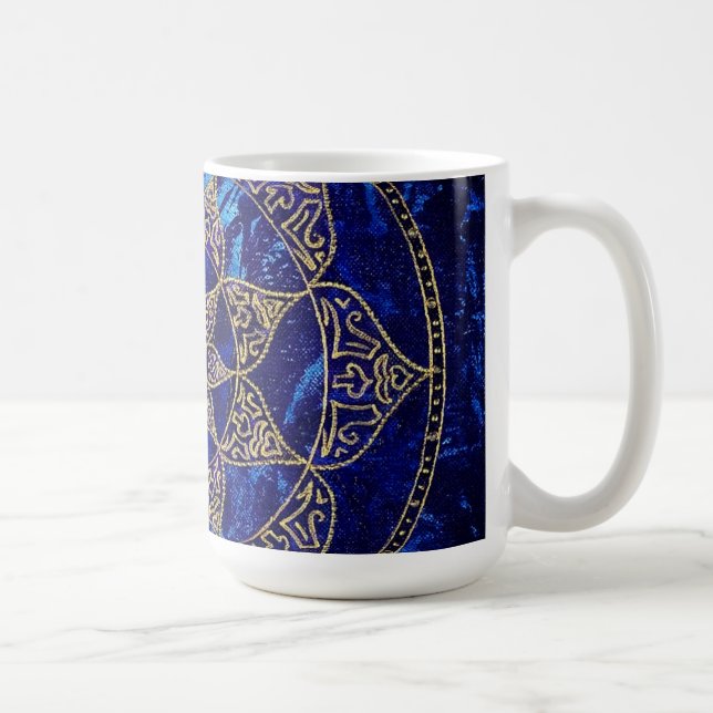 Taza cósmica de la mandala de Lotus azul (Derecha)