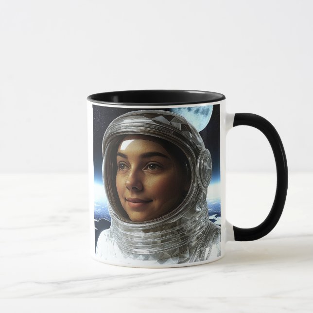 Taza Cosmonaute hyperréaliste lunaire (Derecha)