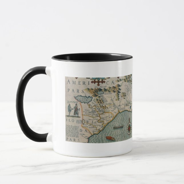 Taza Costa de Carolina del Norte, detalle del mapa (Izquierda)