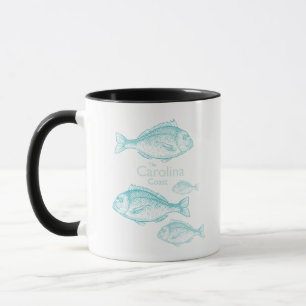 Taza Costa de Carolina Vintage Turquesa Pez de Agua Sal