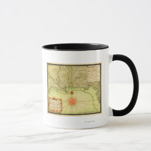 Taza Costa del Golfo del mapa unido de StatesPanoramic
