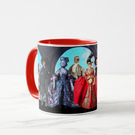 TAZA COSTUMBRES DE MÁSCARA DE MASQUERADE DE ANTIGÜEDADE