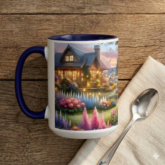 Taza Cottage Garden Stream at Sunset (Cottage Garden Stream at Sunset Mug)
