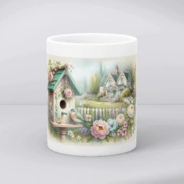 Taza Cottagecore Birdhouse with Floral Garden