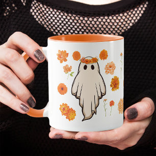 Taza Cottagecore de fantasmas cosecha de otoño flores