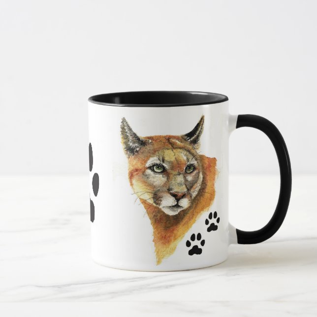 Taza Cougar, Puma, Mountain Lion Animal Mug (Derecha)