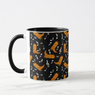 Taza Cowboy Boots Music Notes