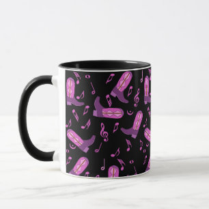 Taza Cowboy Boots Music Notes Mug