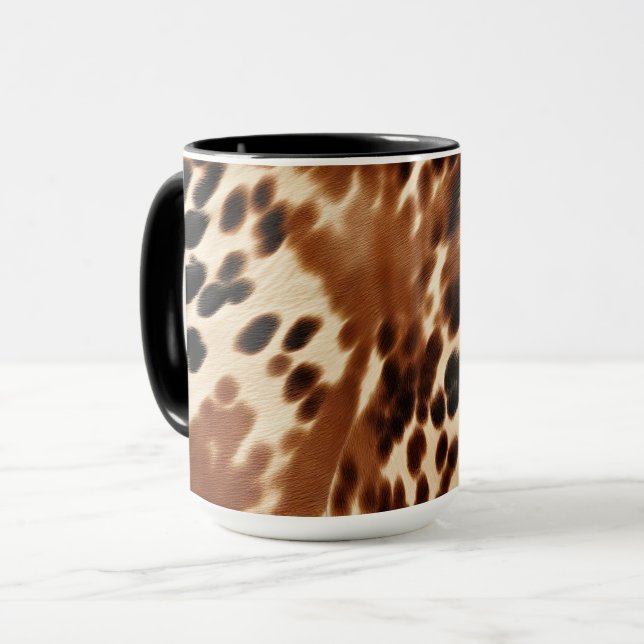 Taza Cowboy Cream Brown Black Piel de vaca (Anverso izquierdo)