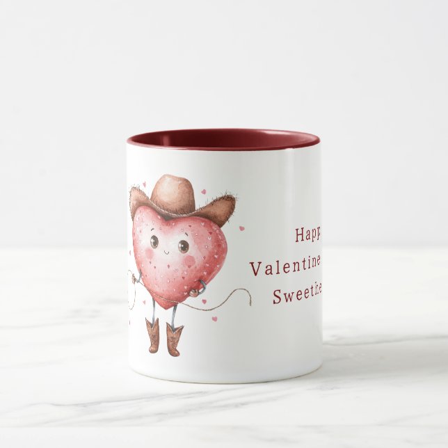 Taza Cowgirl Hat Boots Heart Valentine's Day (Centro)