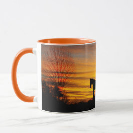 Taza Cowgirl Sunset Horseback Ride Coffee Mug