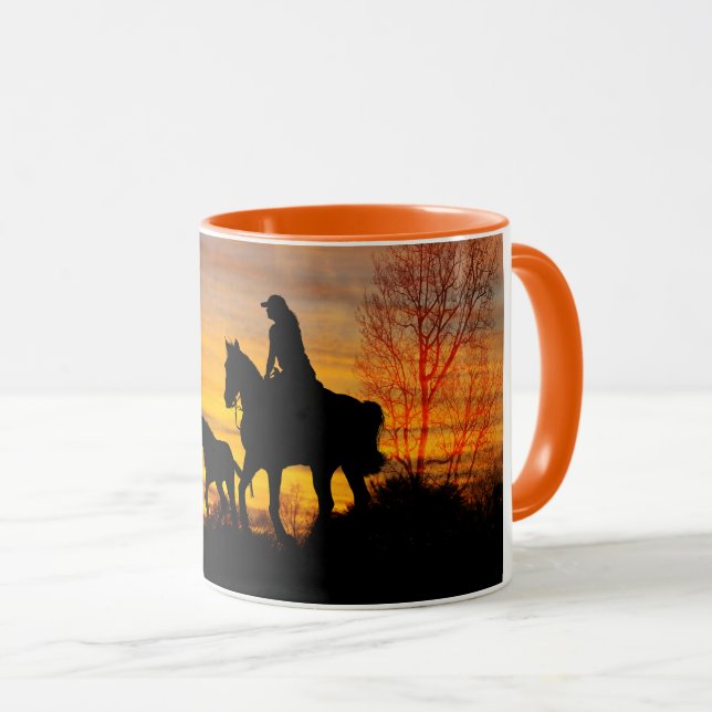 Taza Cowgirl Sunset Horseback Ride Coffee Mug (Anverso derecho)