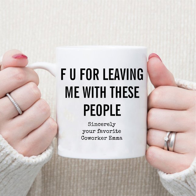 Taza Coworker divertido huyendo / Café con humor en la  (Funny Coworker Going Away / Office Humor Coffee Mug)