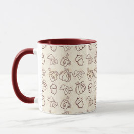 Taza Cozy Autumn Harvest Doodle Pattern Mug