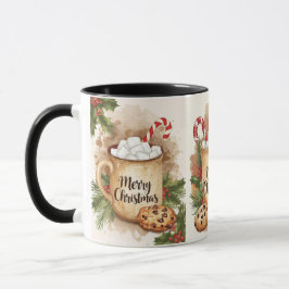 Taza Cozy marshmallow merry Christmas holly festive