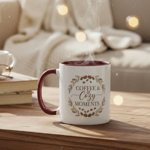 Taza Cozy Moments Coffee Bean Wreath Two-Tone Mug