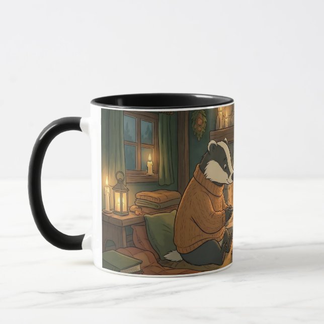 Taza Cozy Woodland Campfire Animals Coffee Mug (Izquierda)