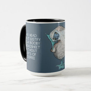 Taza CPA mi cabeza Mug con pájaro de pie azul