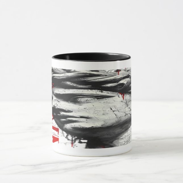 Taza Cracked Classical Bust Trash Polka Art Mug (Centro)