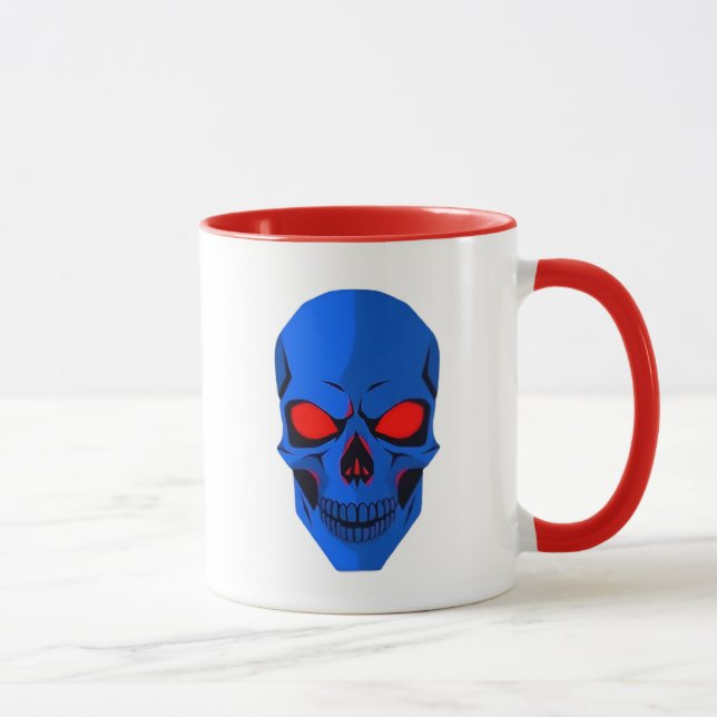 Taza Crâne bleu aux yeux rouges. (Derecha)