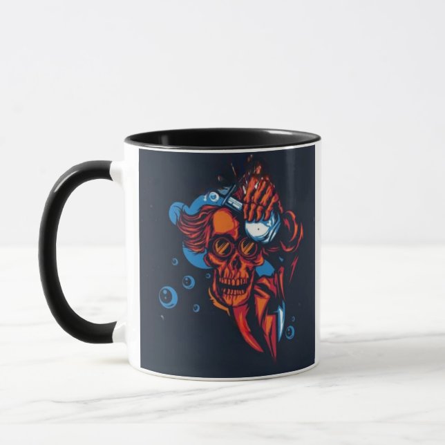 Taza 🔥 Crâne rouge artistique (Izquierda)