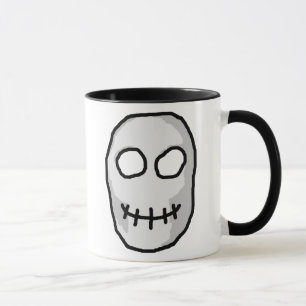 Taza Cráneo gris y negro de piedra. Estilo primitivo