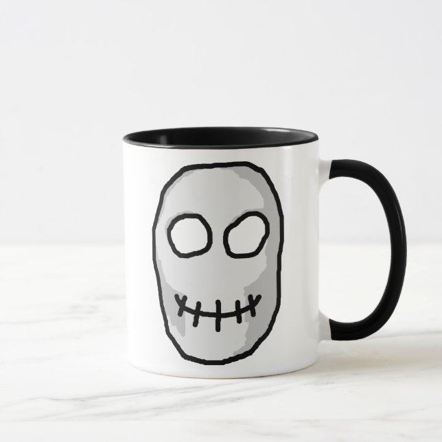 Taza Cráneo gris y negro de piedra. Estilo primitivo (Derecha)
