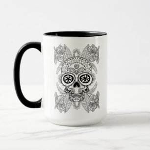 Taza Cráneo inspirado en flores