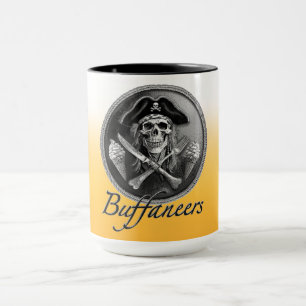 Taza Cráneo pirata de buffaneros con utensilios y helad