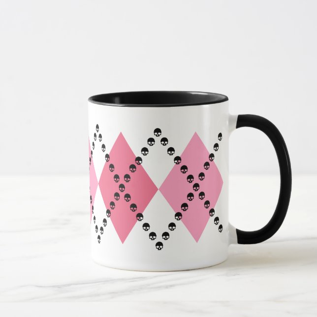 Taza Cráneo rosado Argyle (Derecha)